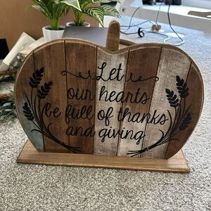 Rustic Wooden Thanksgiving Sign